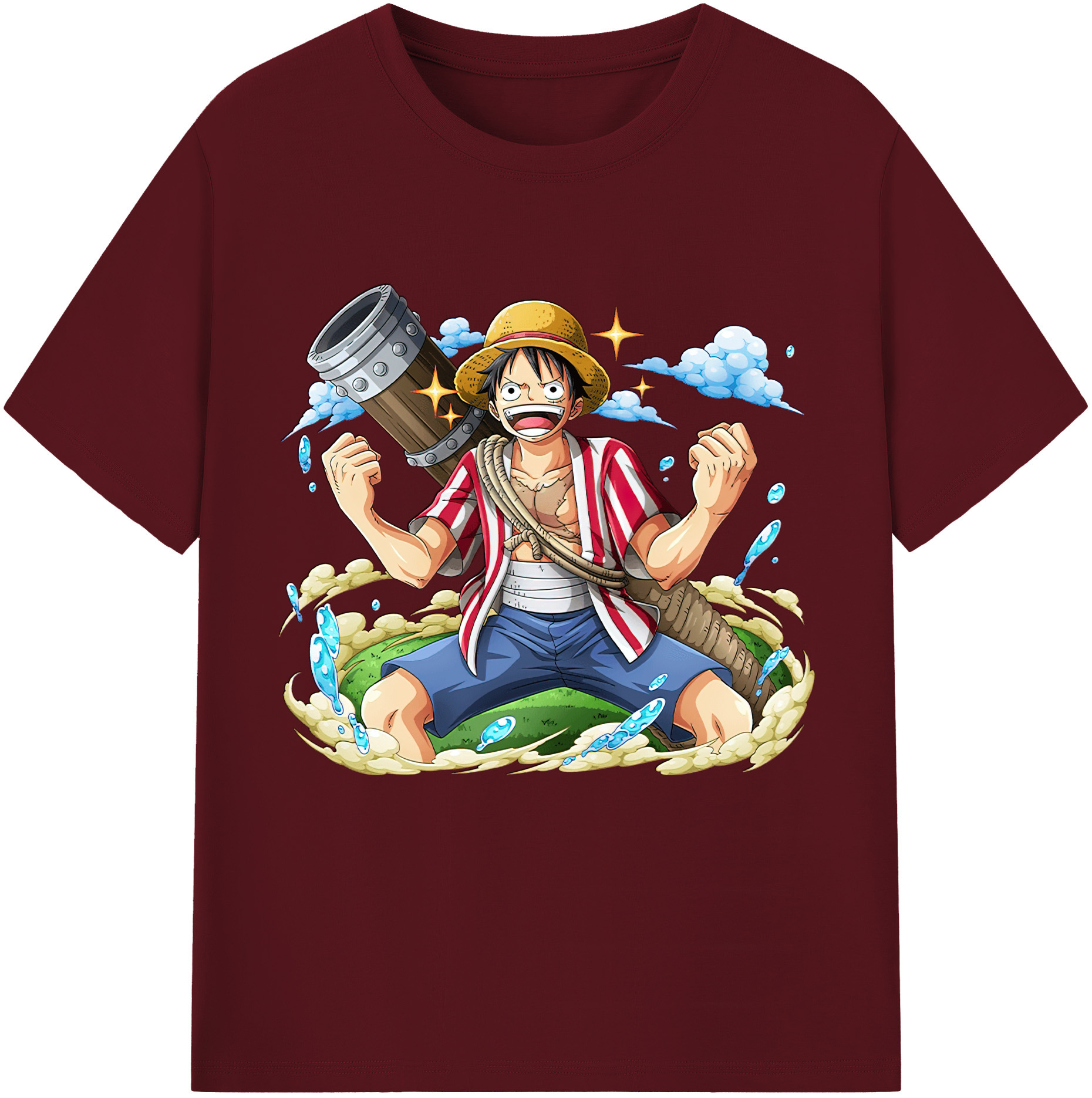 ワンピース モンキー・D・ルフィ ONE PIECE Monkey D. Luffy 綿100％半袖Tシャツ（フロントプリント）